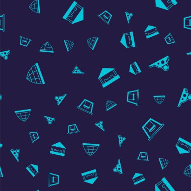 Set Playground climbing equipment, Slide playground, Sandbox with sand and Swing for kids on seamless pattern. Vector