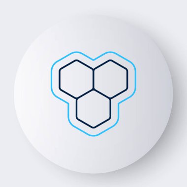 Beyaz arkaplanda çizgi bal peteği simgesi izole edildi. Bal hücrelerinin sembolü. Tatlı doğal yemek. Renkli taslak konsepti. Vektör