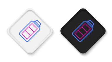 Çizgi Batarya şarj seviyesi göstergesi simgesi beyaz arkaplanda izole edildi. Renkli taslak konsepti. Vektör