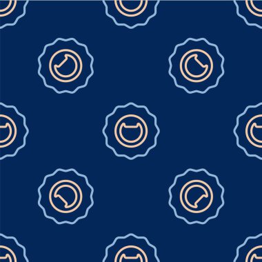 Çizgi Şişe Açıcı simgesi mavi arkaplanda izole edilmiş kusursuz desen. Vektör