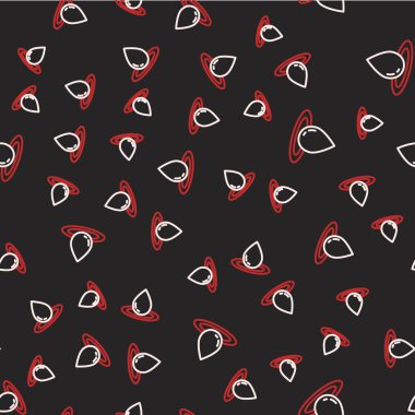 Line Water damla simgesi siyah arkaplanda izole edilmiş kusursuz desen. Vektör