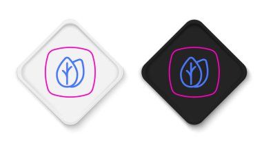 Çizgi Yaprak simgesi beyaz arkaplanda izole edildi. İşaret bırakıyor. Taze doğal ürün sembolü. Renkli taslak konsepti. Vektör