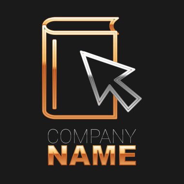 Line Online book icon isolated on black background. Internet education concept, e-learning resources, distant online courses. Colorful outline concept. Vector