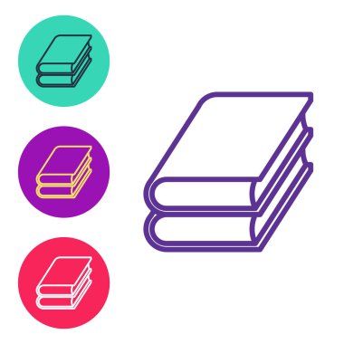 Satır Kitabı simgesini beyaz arkaplanda izole et. Simgeleri renklendirin. Vektör