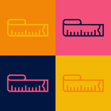 Pop sanat bandı mezurası renk arkaplanında izole edilmiş bir simge. Ölçüm bandı. Vektör