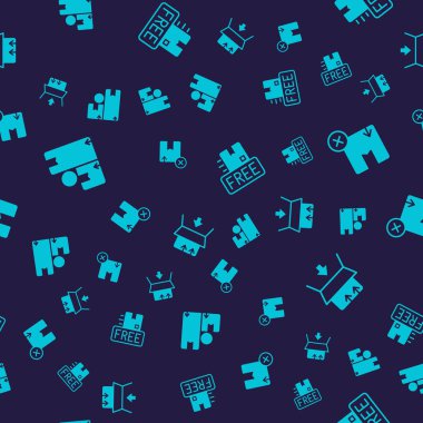 Set Carton cardboard box, Cardboard with free symbol and  on seamless pattern. Vector