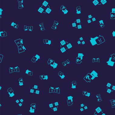 Set Video chat conference, Speech bubble, Meeting and Question and Answer on seamless pattern. Vector