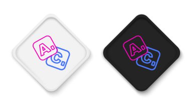 Beyaz arkaplanda çizgi bingo simgesi izole edildi. Amerikan tombala oyunu için piyango biletleri. Renkli taslak konsepti. Vektör.