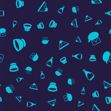 Set Soy sauce in bowl Traditional tea ceremony Rice and bottle on seamless pattern. Vector.