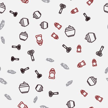 Set line Shaving razor Cream lotion cosmetic tube Woman eye and Deodorant roll on seamless pattern. Vector.