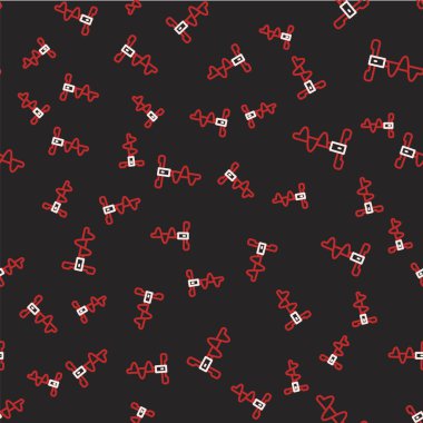 Kış balıkçılık ikonu için Line Hand buz matkabı siyah arka planda izole edilmiş pürüzsüz desen. Vektör.