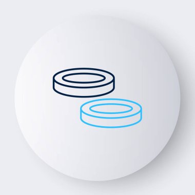 Satır Kontrol oyun çipleri simgesi beyaz arkaplanda izole edildi. Renkli taslak konsepti. Vektör.