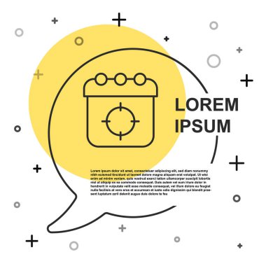 Siyah çizgi hedef spor simgesi beyaz arkaplanda izole edildi. Atış mesafesi ya da atış mesafesi için sayıları olan temiz bir hedef. Rastgele dinamik şekiller. Vektör.