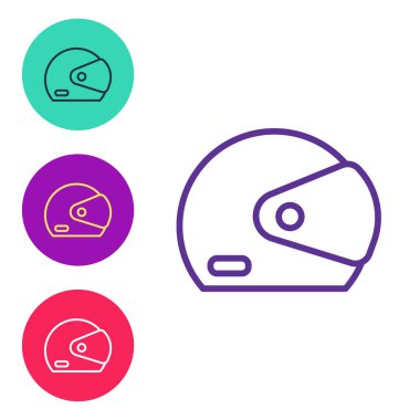 Beyaz arkaplanda çizgi yarış başlığı simgesi izole edildi. Simgeleri renklendirin. Vektör.