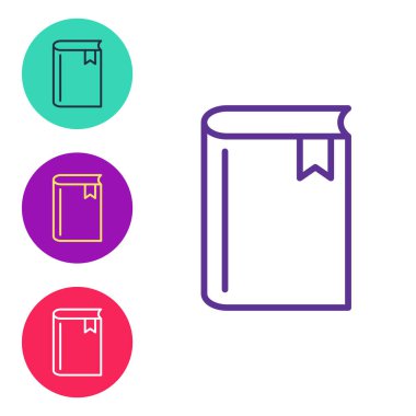 Satır Kitabı simgesini beyaz arkaplanda izole et. Simgeleri renklendirin. Vektör.