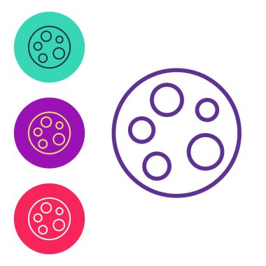 Satır Ay simgesini beyaz arkaplanda izole et. Simgeleri renklendirin. Vektör.