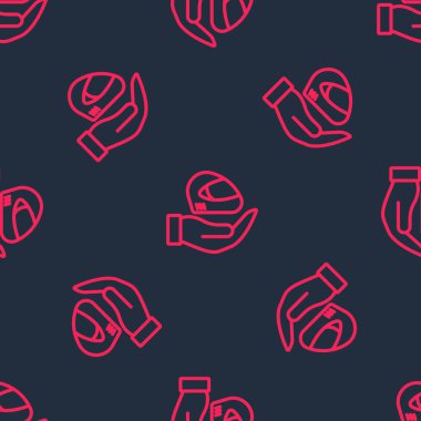 Kırmızı çizgi yarış başlığı simgesi siyah arka planda izole edilmiş. Olağanüstü bir spor. Spor malzemeleri. Vektör.