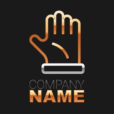 Çizgi Arıcı eldiven simgesi siyah arkaplanda izole edildi. Renkli taslak konsepti. Vektör