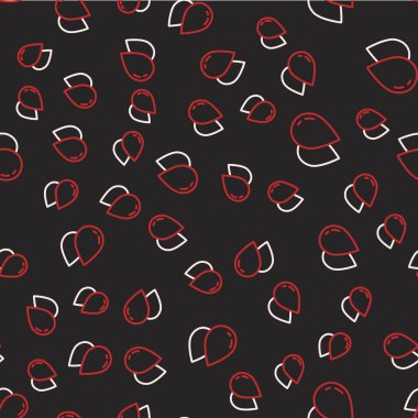 Line Water damla simgesi siyah arkaplanda izole edilmiş kusursuz desen. Vektör