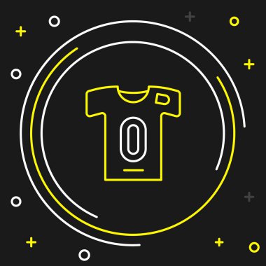 Line Football jersey and t-shirt icon isolated on black background. Colorful outline concept. Vector