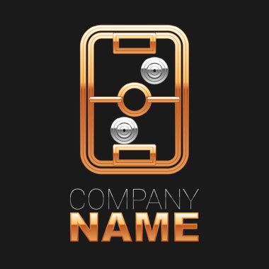 Line Air hockey table icon isolated on black background. Colorful outline concept. Vector