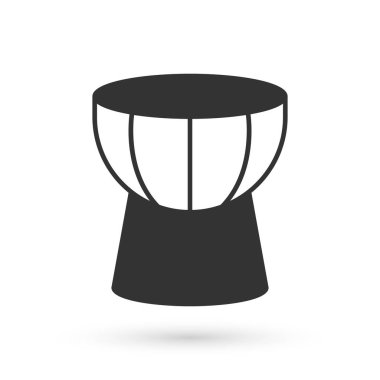 Grey African darbuka drum icon isolated on white background. Musical instrument.  Vector