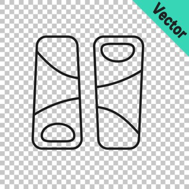 Black line Guotie is a traditional japanese food icon isolated on transparent background. Asian food.  Vector