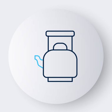 Beyaz arkaplanda ikonu olan çizgi çaydanlığı izole edildi. Çaydanlık ikonu. Renkli taslak konsepti. Vektör