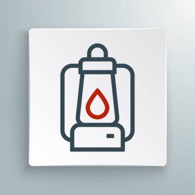 Kamp feneri simgesi beyaz arkaplanda izole edildi. Renkli taslak konsepti. Vektör