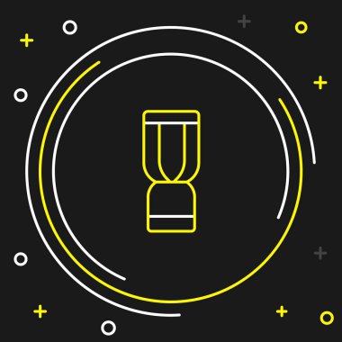 Line African djembe drum icon isolated on black background. Musical instrument. Colorful outline concept. Vector