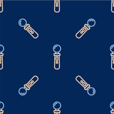 Satır VR denetleyici oyun simgesi mavi arkaplanda izole edilmiş pürüzsüz desen. Sanal gerçeklik deneyimi, mevcudiyet hissi, konum takip teknolojisi cihazı. Vektör