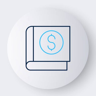 Satır Finans kitabı simgesi beyaz arkaplanda izole edildi. Renkli taslak konsepti. Vektör