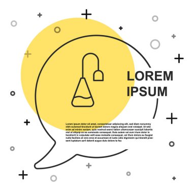 Siyah çizgi çay poşeti simgesi beyaz arkaplanda izole edildi. Rastgele dinamik şekiller. Vektör