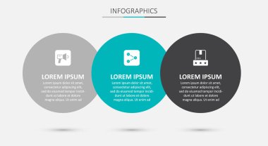 Set Share, Megaphone and Consumer product rating. Business infographic template. Vector