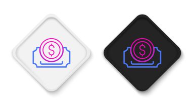 Çizgi sinema bileti simgesi beyaz arkaplanda izole edildi. Renkli taslak konsepti. Vektör