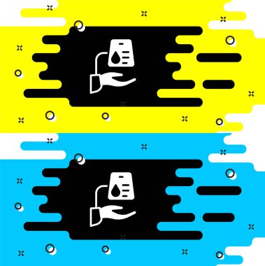 White Blood donation icon isolated on black background.  Vector