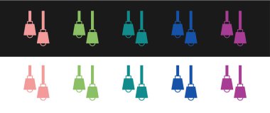 Lamba asılı simgesini siyah beyaz arkaplanda izole et. Tavan lambası ampulü. Vektör