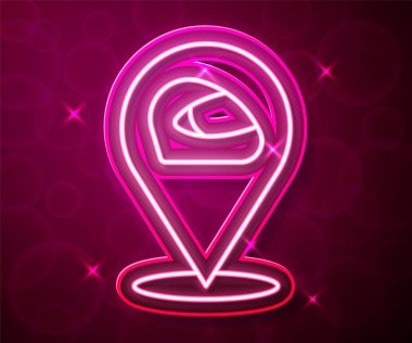 Parlayan neon çizgisi yarış başlığı simgesi kırmızı arkaplanda izole edildi. Olağanüstü bir spor. Spor malzemeleri. Vektör