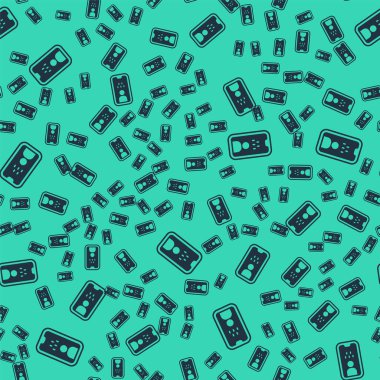 Black Taxi driver license icon isolated seamless pattern on green background.  Vector