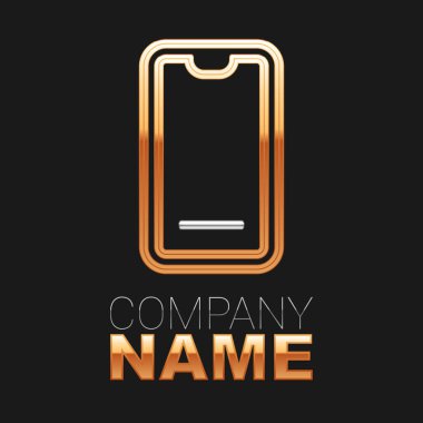 Mobil ikon üzerindeki yemek siparişi siyah arka planda izole edildi. Cep telefonuyla sipariş verin. Restoran yemek teslimatı konsepti. Renkli taslak konsepti. Vektör