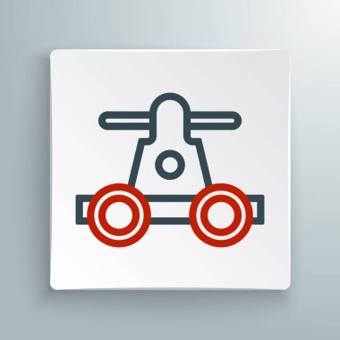 Line Draisine el arabası bisiklet taşımacılığı simgesi beyaz arkaplanda izole edildi. Renkli taslak konsepti. Vektör