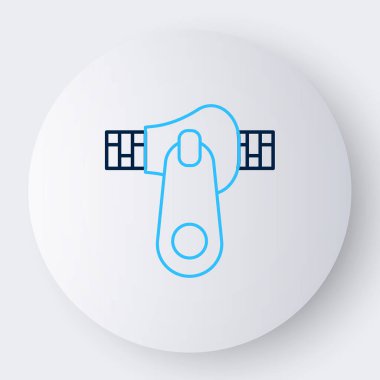 Beyaz arkaplanda çizgi fermuarı simgesi izole edildi. Renkli taslak konsepti. Vektör