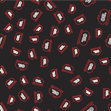 Yağ depolama simgesi siyah arkaplanda izole edilmiş. Petrol ve gaz endüstrisi için gemi deposu. Petrol tankı teknoloji istasyonu. Vektör