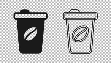 Şeffaf arka planda izole edilmiş simge haline getirmek için sade kahve fincanı. Vektör