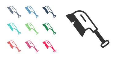 Temizlik simgesi için siyah fırça beyaz arkaplanda izole edildi. Temizlik hizmeti konsepti. Simgeleri renklendirin. Vektör