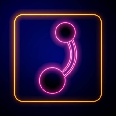 Glowing neon Piercing icon isolated on black background.  Vector