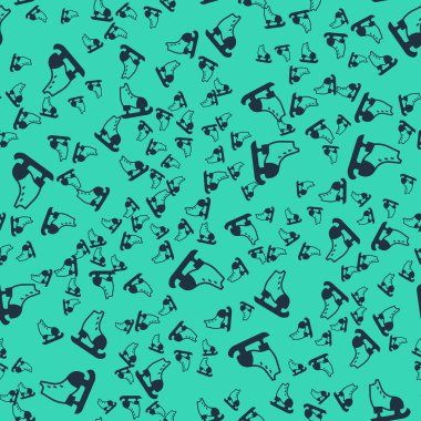 Siyah Patenler simgesi yeşil arkaplanda izole edilmiş pürüzsüz desen. Buz pateni ayakkabısı ikonu. Kılıçlı spor botlar. Vektör