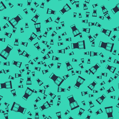 Black African percussion drum icon isolated seamless pattern on green background. Musical instrument.  Vector