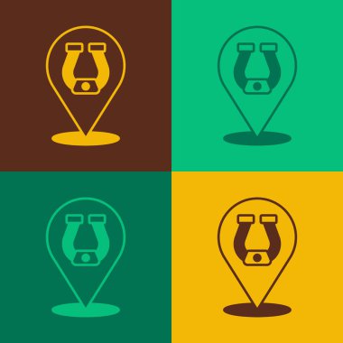 Pop Art Horseshoe simgesi renk arkaplanında izole edilmiş. Vektör