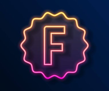 Parlayan neon hattı sınav kağıdı. Yanlış cevapları içeren araştırma simgesi. Siyah arkaplanda izole edilmiş. Test sonuçlarının kötü notu. Vektör